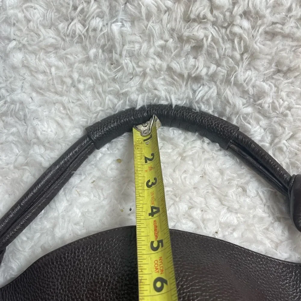 BCBGMAXAZRIA Hobo Leather dark Brown Bag Stitching accent,silver tone hardwares